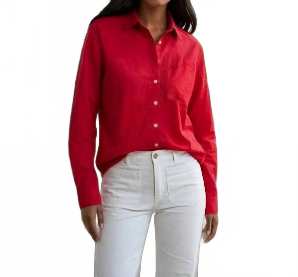 NEW AND FOR GOOD good boyfriend shirt in cherry red